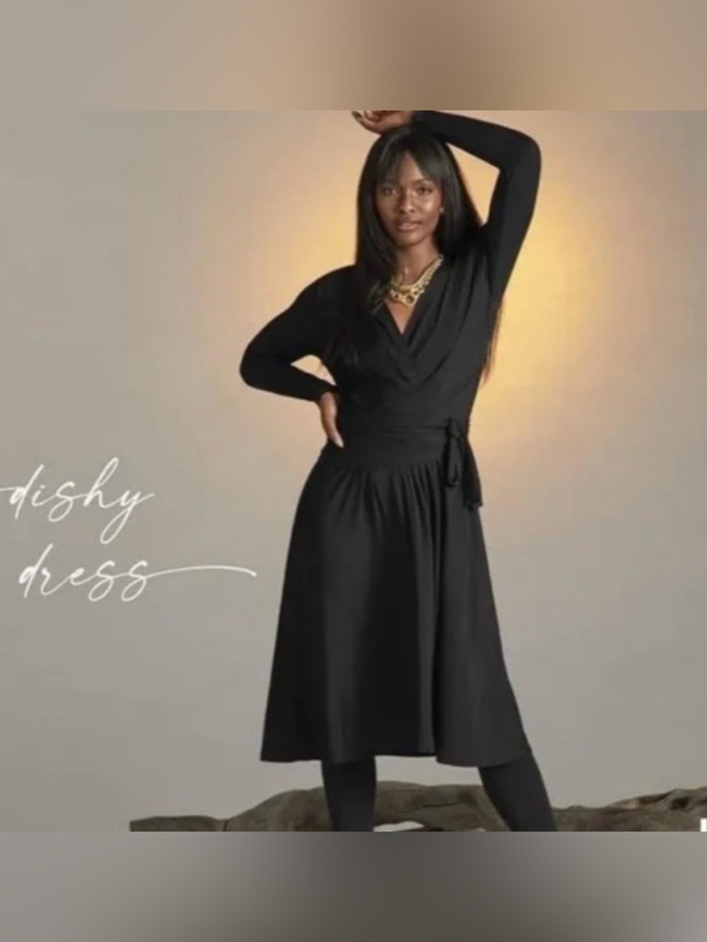 CAbi Black dishy dress size medium black
